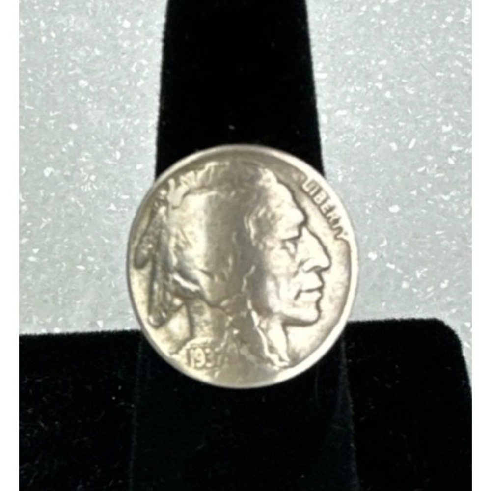 Buffalo Nickel Indian Head 1937 Ring Size 6